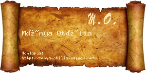 Mánya Otília névjegykártya